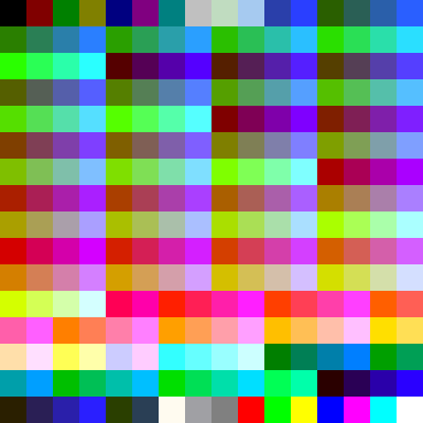 256 color 8-bit Windows system palette